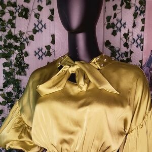 Elegant Satin Bow Tie Top